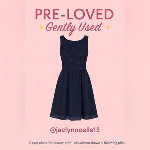 Speechless Navy Blue Lace Sequin Dress – Elegant Fit & Flare Cocktail Dress